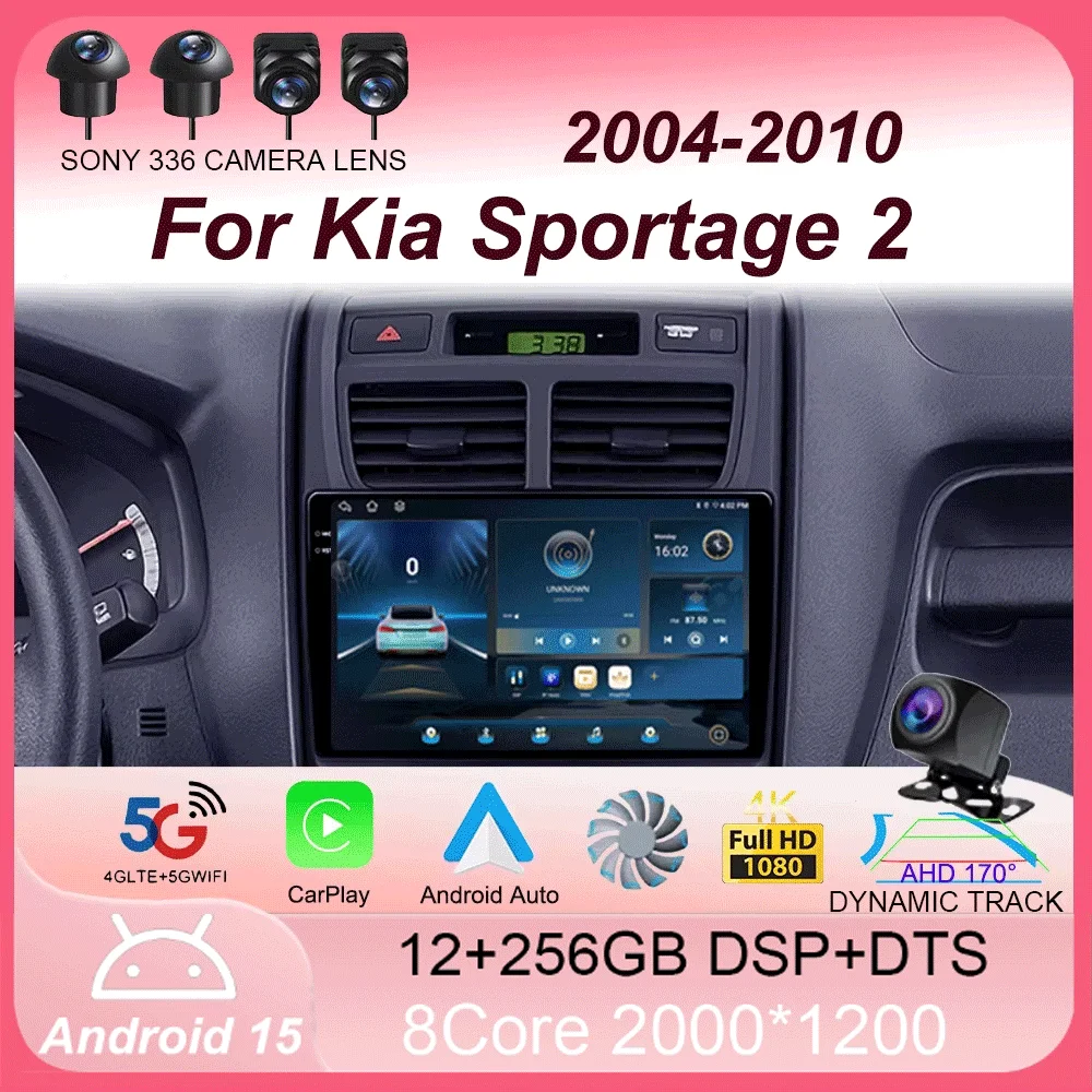 

Android 15 Car Radio For Kia Sportage 2 2004 2005 2006 2007-2010 Navigation GPS Multimedia Video Player Stereo wireless Carplay