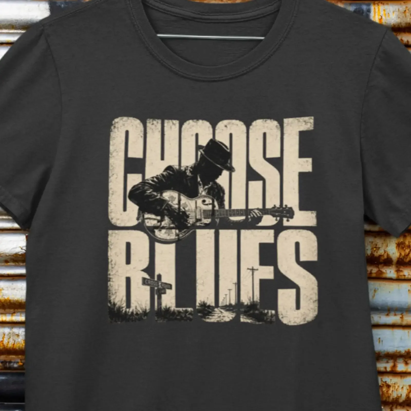 Classic Choose Blues T Shirt Hooker Stones BB Texas Rock Folk Guitar vintage Washed Slightly Unisex Breathable streetwear Soft