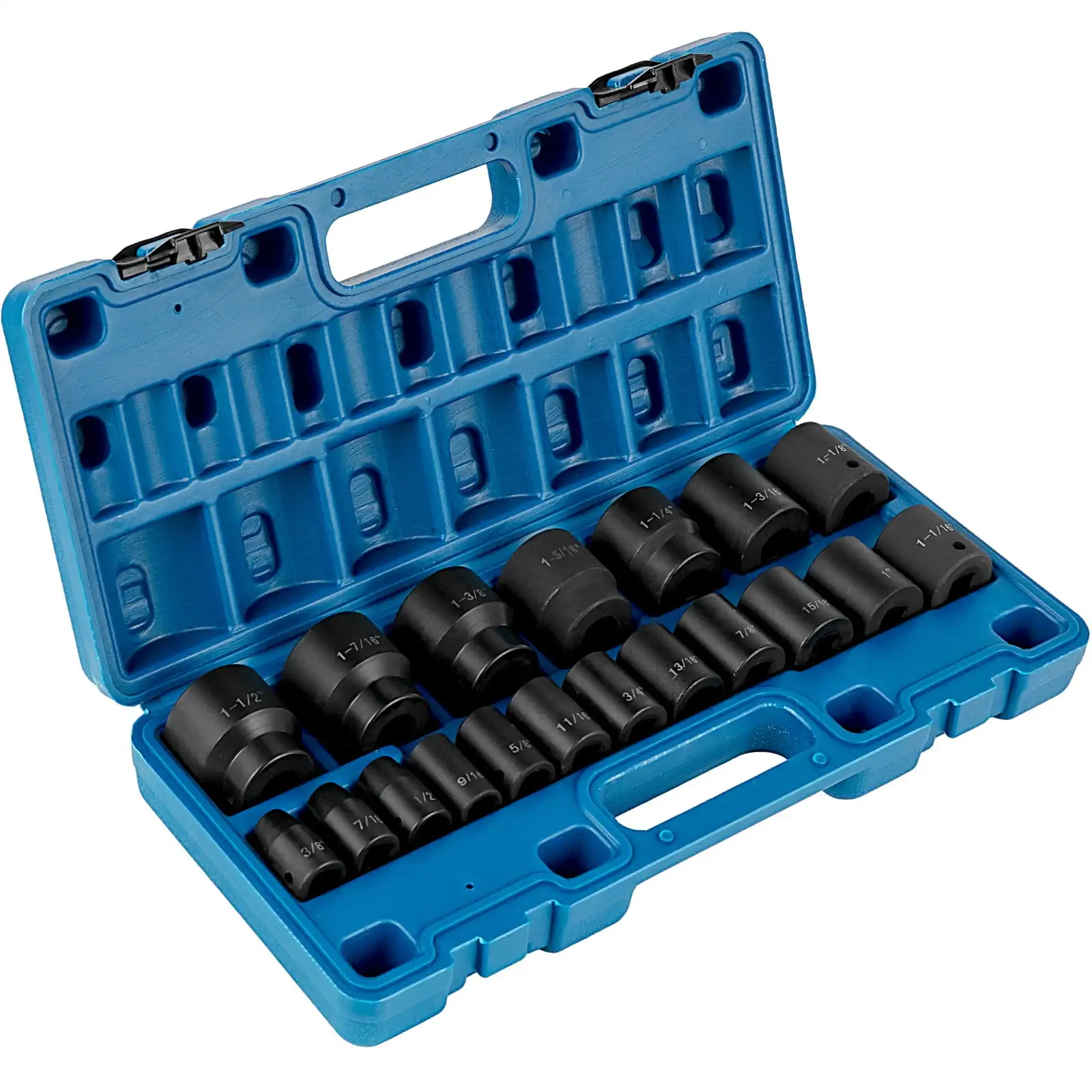 

SKYSHALO CJTT19PC12INBZ001V0342, Black Chroma Finish Impact Socket Wrench & Set, 19 Piece