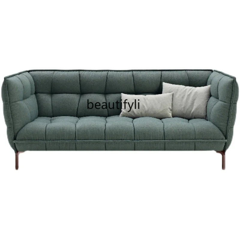 

Italian Minimalist Fabric Sofa for Three People Living Room High-End Model Room Soft Furniture