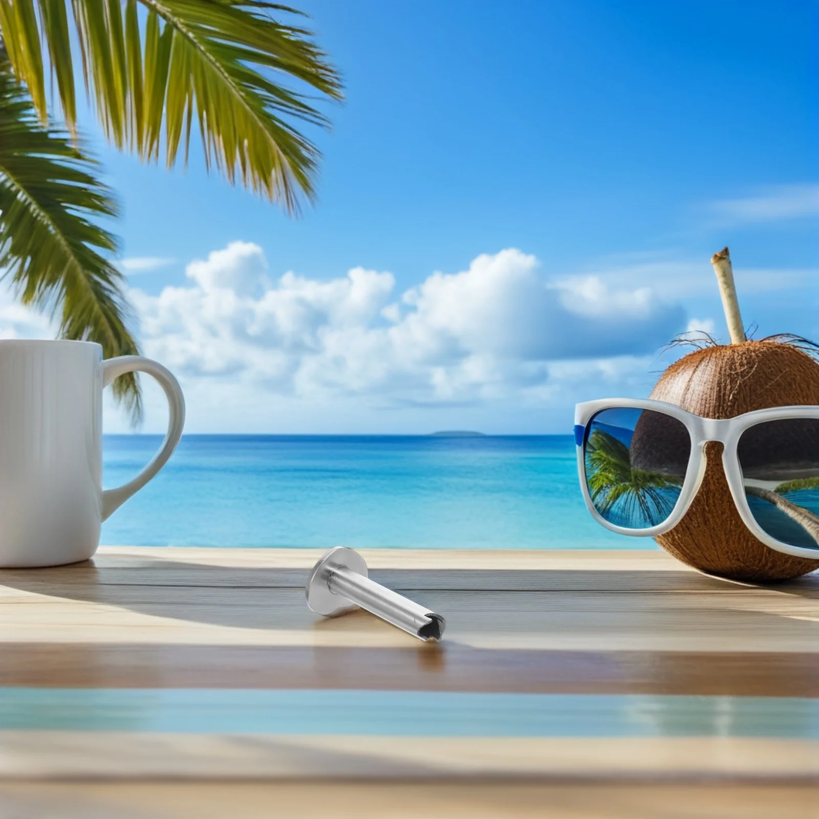 

2Pcs Portable Stainless Steel Coconut Opening Tool Easy Manual Punch for Fresh Coconut Water Punches for Opening Coconuts