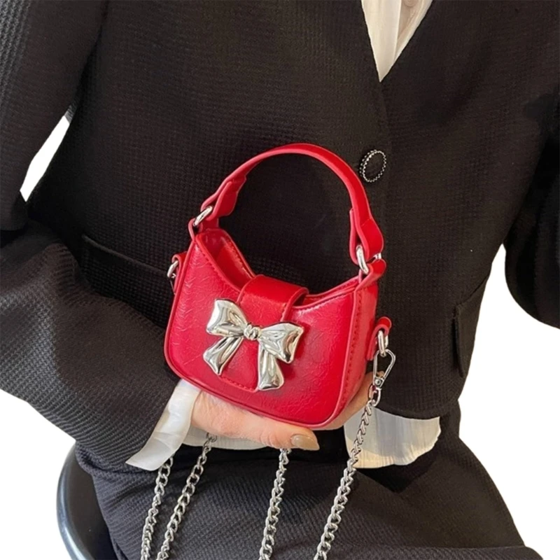 Women Chain Strap Crossbody Bag Bowknot Handbag Shoulder Bag Fashion Bag Summer Shopping Dating Bag