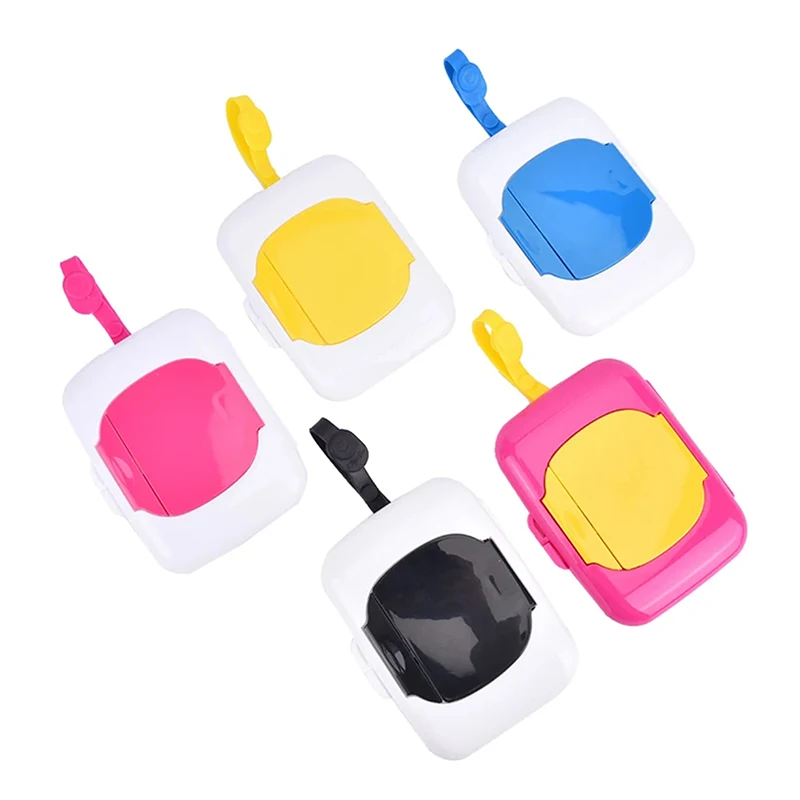 Cute Panda Wipes Case Baby Wipes Case Wet Wipe Box Dispenser For Stroller Portable Rope Lid Covered Tissue Boxes