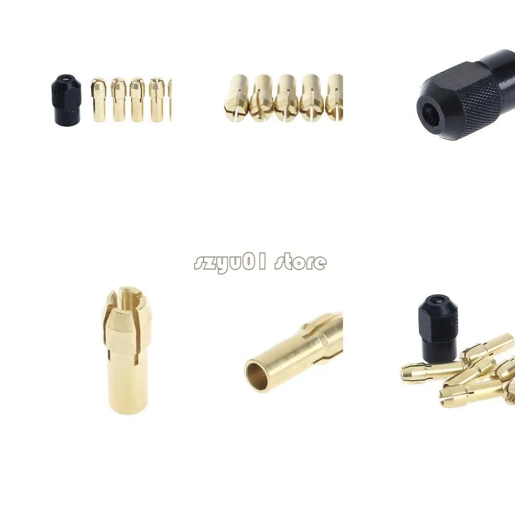 

4X7A 7Pcs Brass Collet 1.0 1.6 2.0 2.4 3.2 + Check 0.75 Fits Rotary Tools