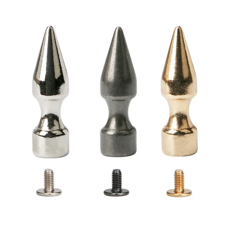 50sets10x35mm Tower Type Zinc Alloy Punk Spike Cone Spots Studs Leathercraft Rivets DIY Clothes Bags Belt Pet Collars