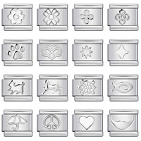 URING New Silver Color Moon Bear Claw Angle Star Width 9mm Italian Charm Bracelet Stainless Steel Men Jewelry DIY Making