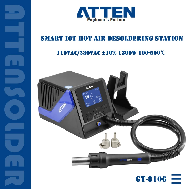 ATTEN GT-8106 Smart IoT Hot Air Desoldering Station 1300W PCB BAG Rework Station Hot Air Gun