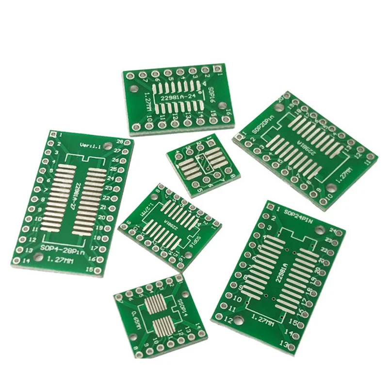 10 ชิ้น SOP MSOP SSOP TSSOP SOT23 ไปยัง DIP Adapter Converter ชุดบอร์ด PCB SMD To DIP Pin Pitch Socket วงจรรวม Pin Board