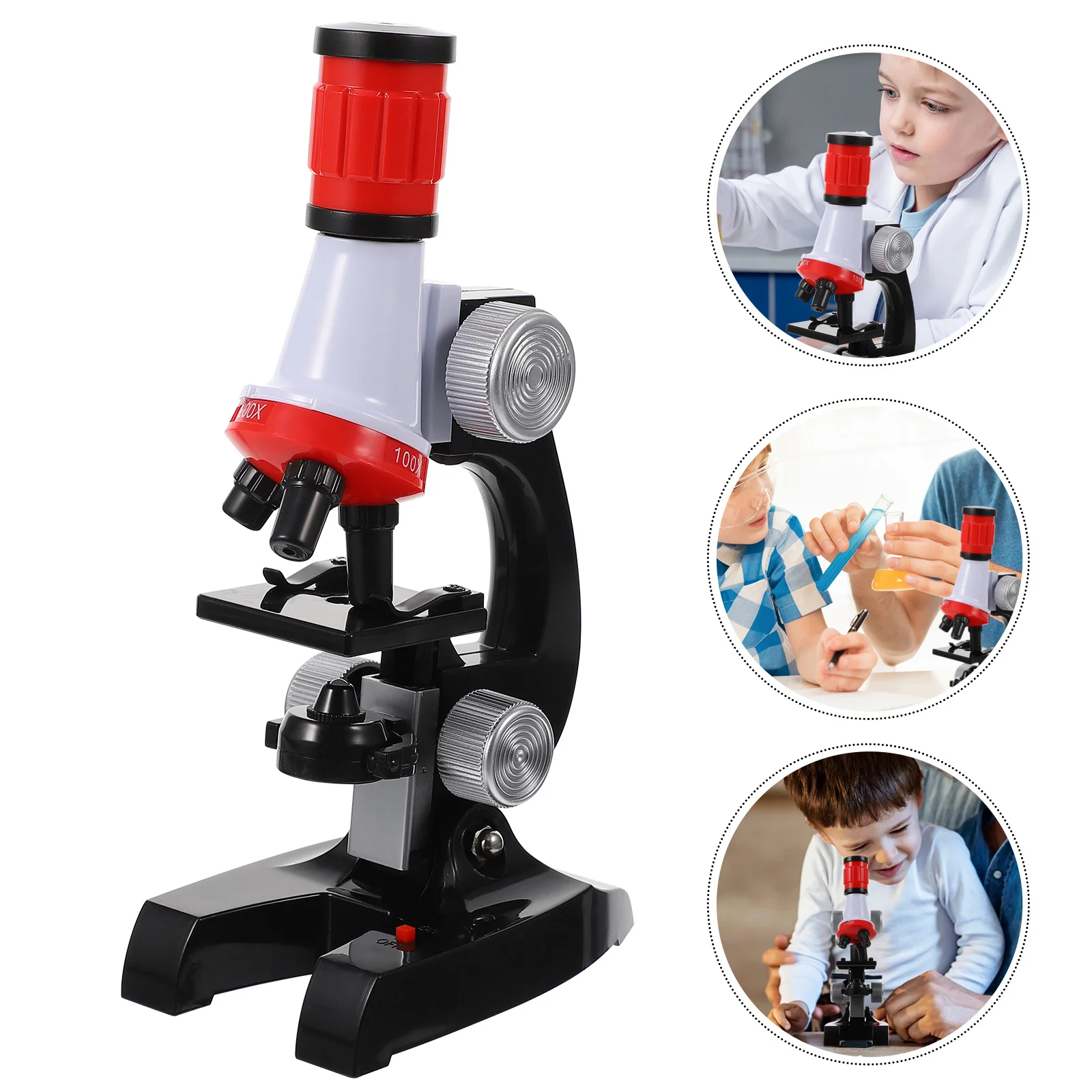 Microscope éducatif pour enfants, loupe biologique en plastique, Observation scientifique, fourniture d'enseignement expérimental précoce, 1 ensemble