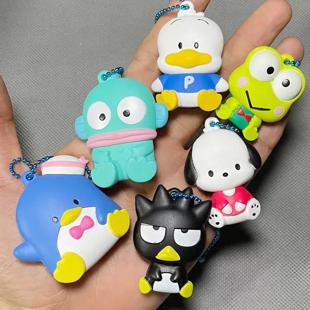 Sanrio Anime Figure Keychain 5Cm Pom Purin Doll BADTZ-MARU Kero Keroppi Figurines Collectibles Kawaii Toys Send A Christmas Gift