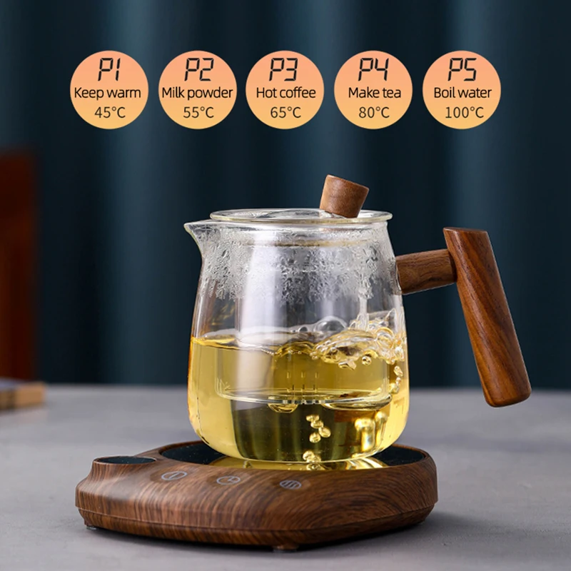 100 ° Chauffe-tasse C chauffe-tasse à café chauffe-thé chaud dessous de verre 5 vitesses température chauffe-tasse café lait thé coussin chauffant 220V