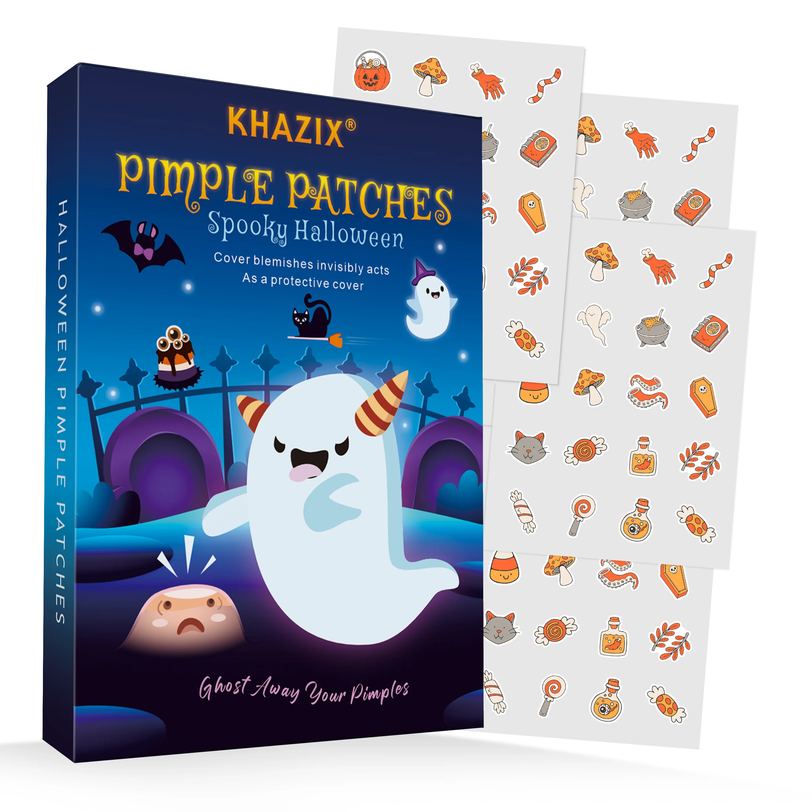 100pcs Halloween pimple patch Hydrocolloid acne patches, round acne patches, star-shaped acne patches, birthday gifts, Valentine