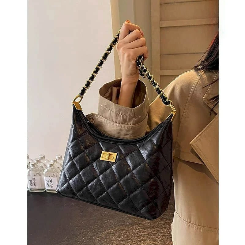 

Кожаные сумки Lingge для женщин, универсальные сумки в корейском стиле большой вместимости для офиса и женщин, высококачественные женские сумки-тоут с цепочкой