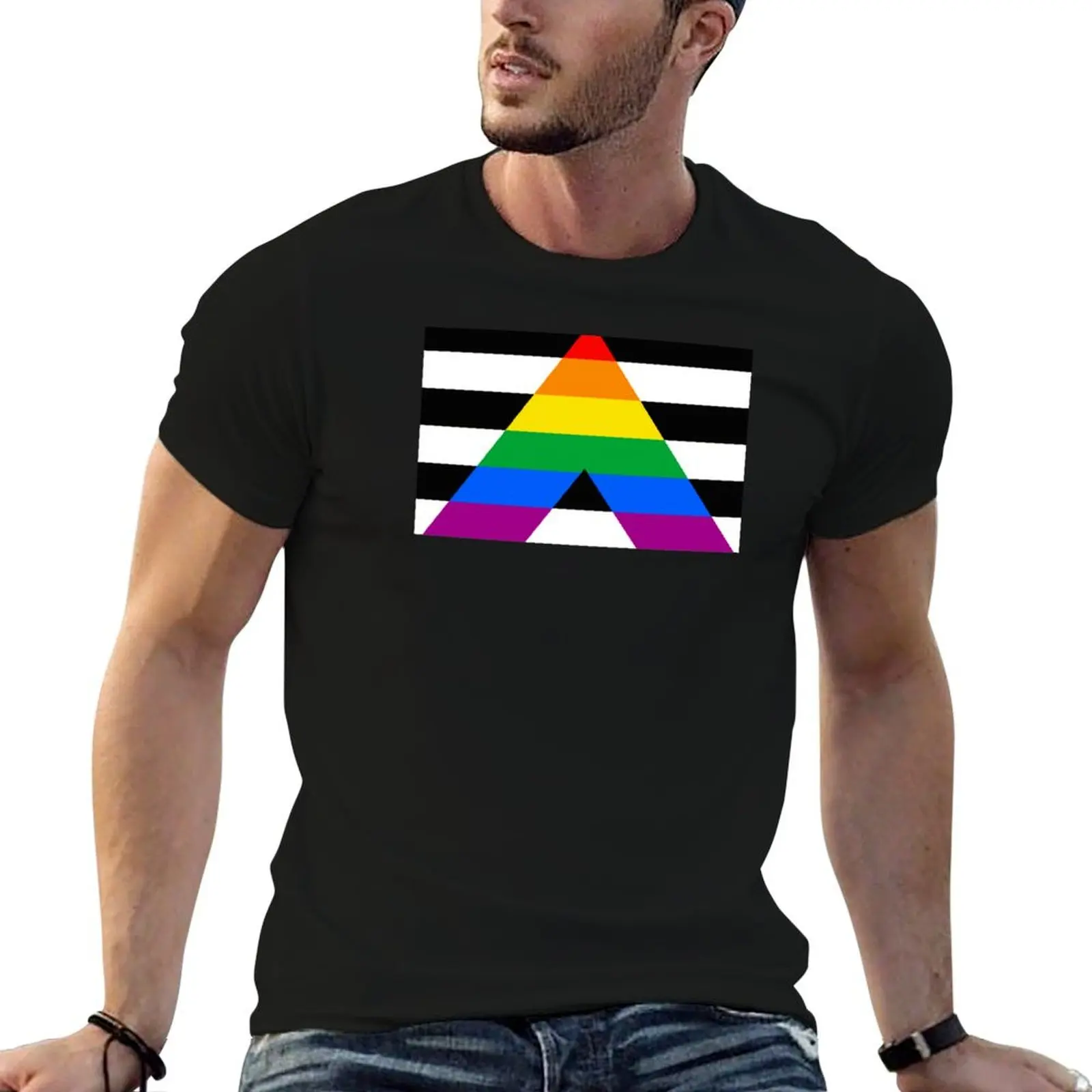

Straight Ally Pride Flag T-Shirt t shirts for man cotton funny funny t shirts cotton T-Shirt