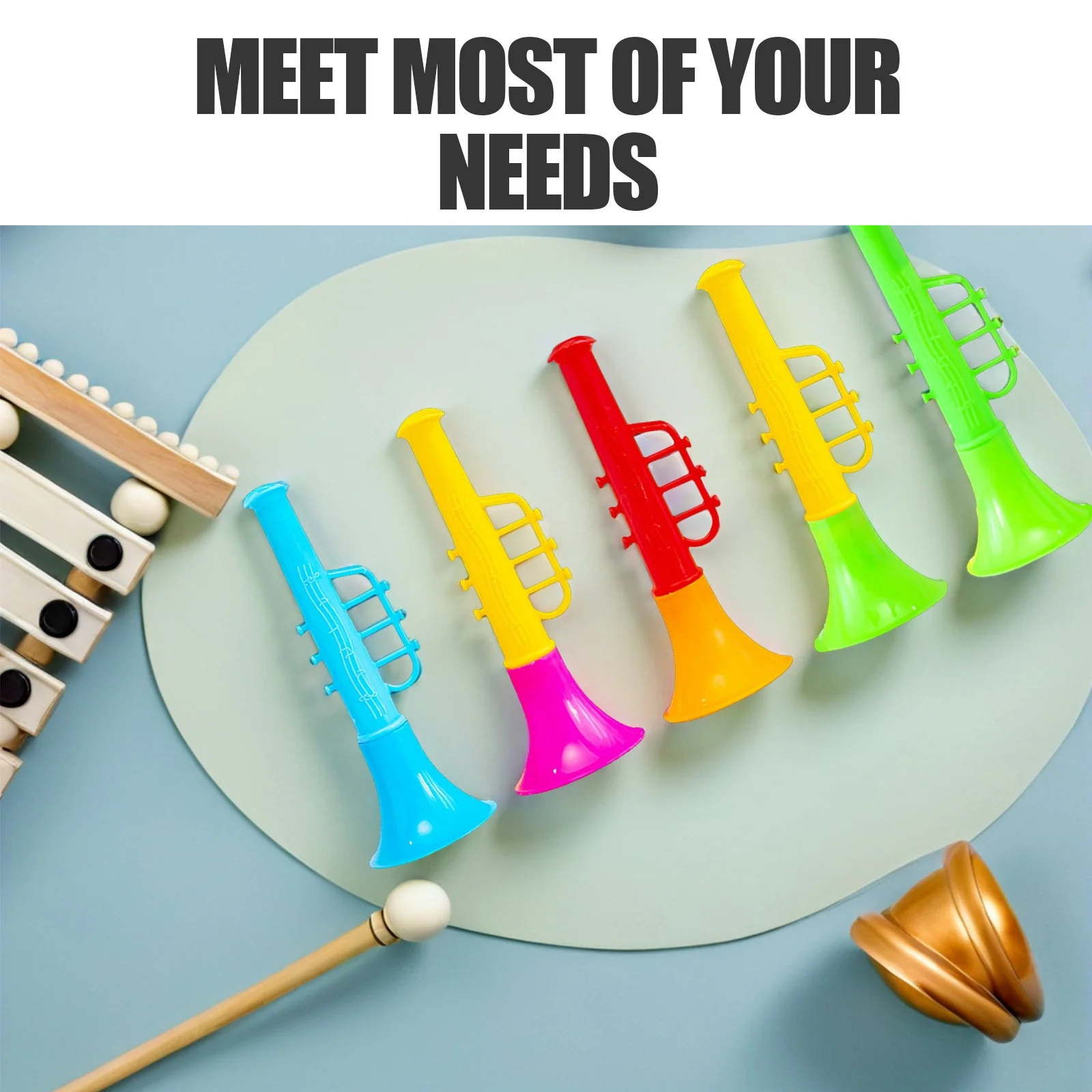 30 قطعة للأطفال الملونة البوق الصغير تهب القرن آلة موسيقية إبداعية تعلم حفلة الدعامة ألعاب البوق الصغير #3