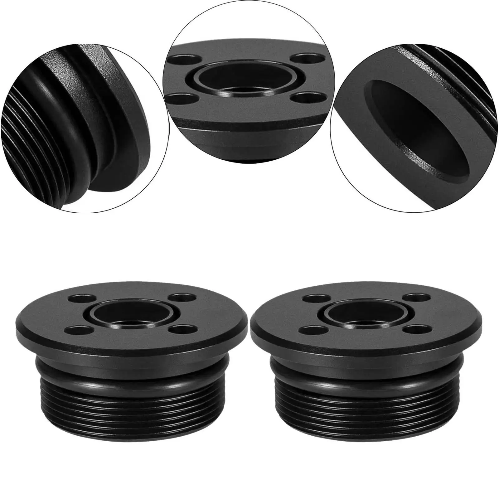 

2 Pieces Outboard Trim Cylinder Caps 48630-96J01 Metal Tilt Trim Repair Parts Replacement with Seals for 2 & 4 Stroke
