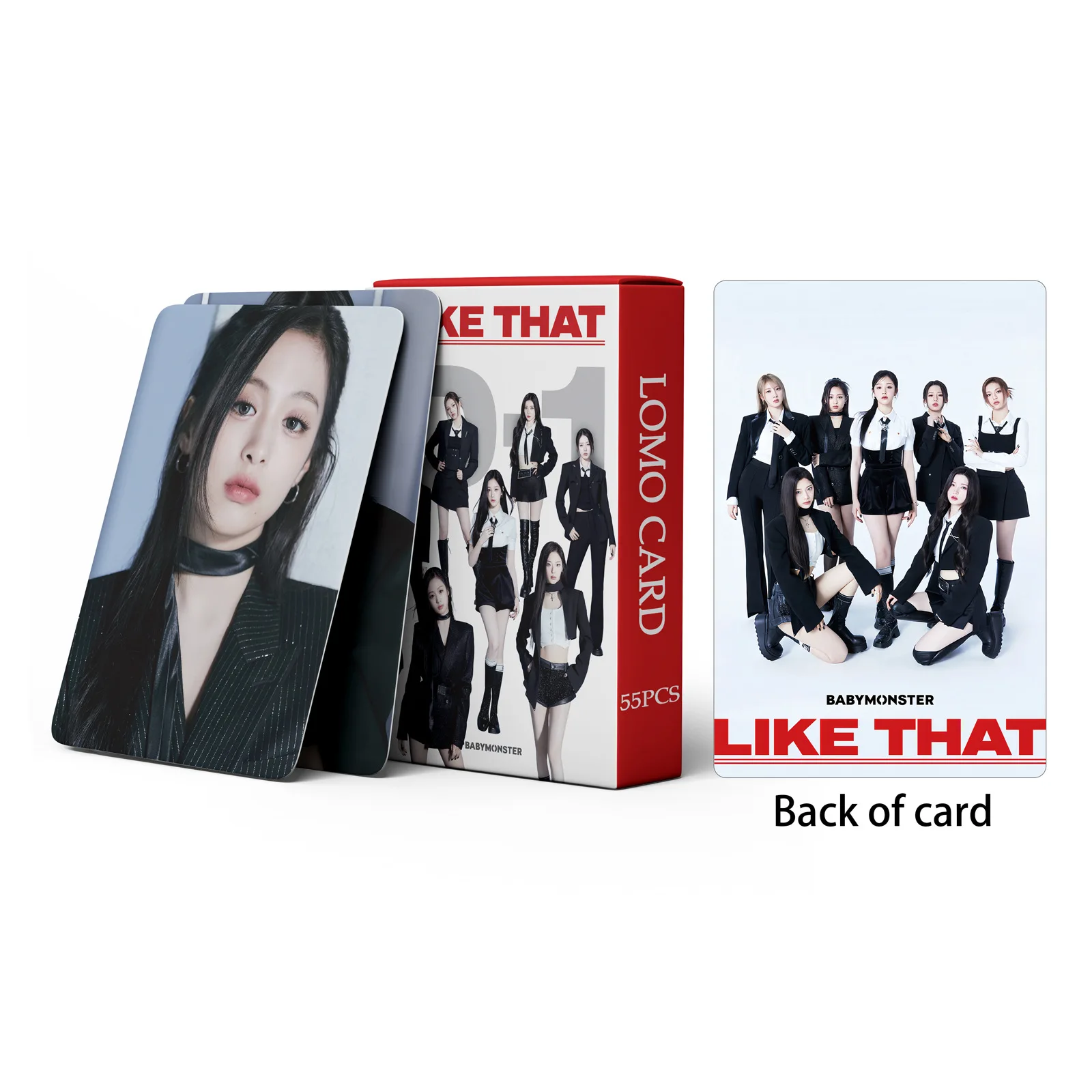 Kpop 55pcs/set BABYMONSTER HARAM Like That Merch Album Character LOMO Card Photocard Double Sided MINI Greeting Postcard Fans