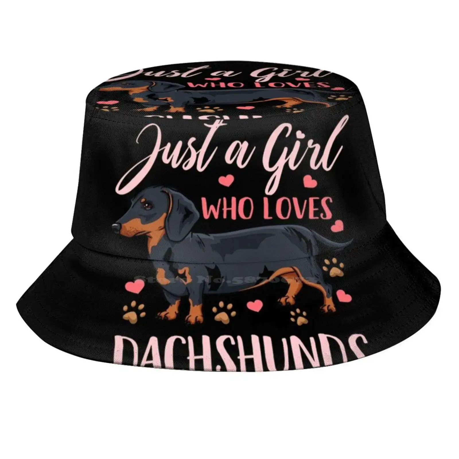 Just A Girl Who Loves Dachshunds Dog Lover Sun Cap Fisherman Hat Bucket Hats Just A Girl Dog Mom Dachshund Lover Dachshund Mom