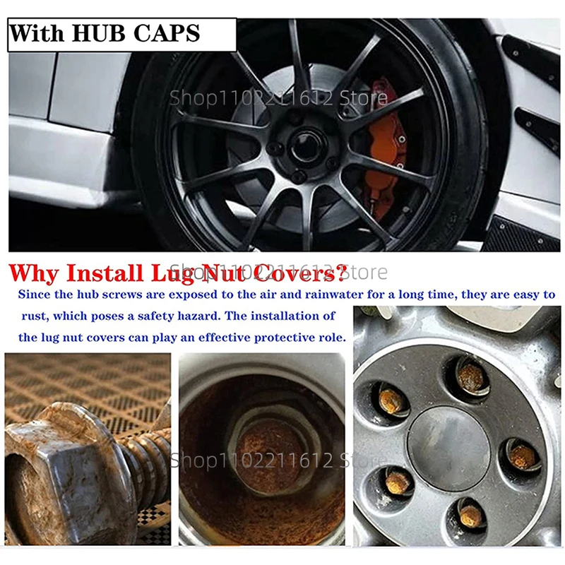 Car Wheel Hub Nut Bolt Cover for VW  Polo Tiguan Golf MK4 Passat B6 CC Seat Leon Ibiza Tyre Screws Cap Auto Exterior Accessories