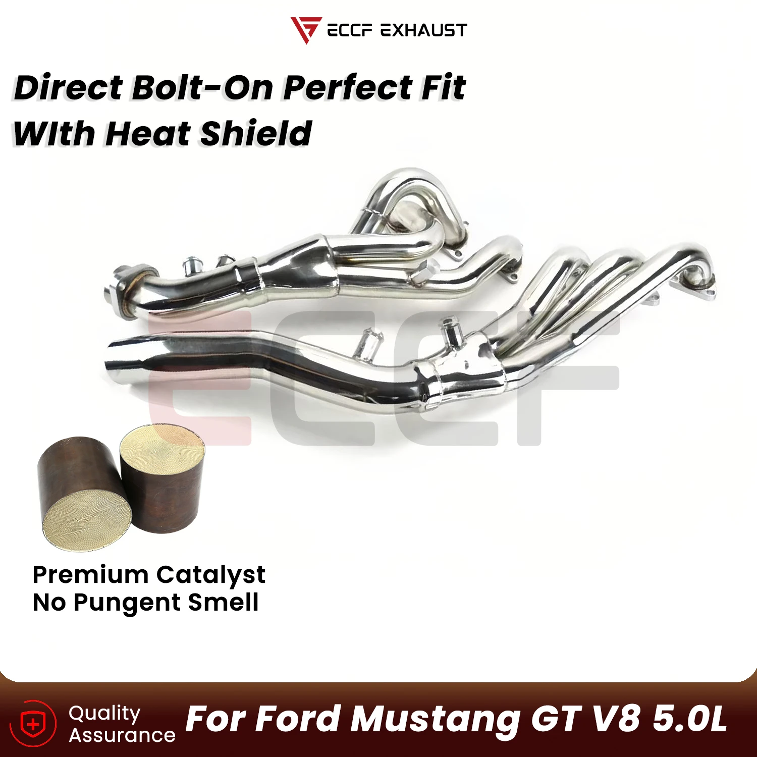 Cabeceras Deportivas para Ford Mustang GT V8 5.0L, Plug and Play, Sonido de Escape Agresivo, Mejora del Rendimiento