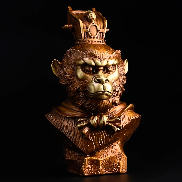24CM L home Business TOP COOL decorative ART The God of victory Talisman Hand engraving CHINA Sun Wukong BRASS sculpture Statue