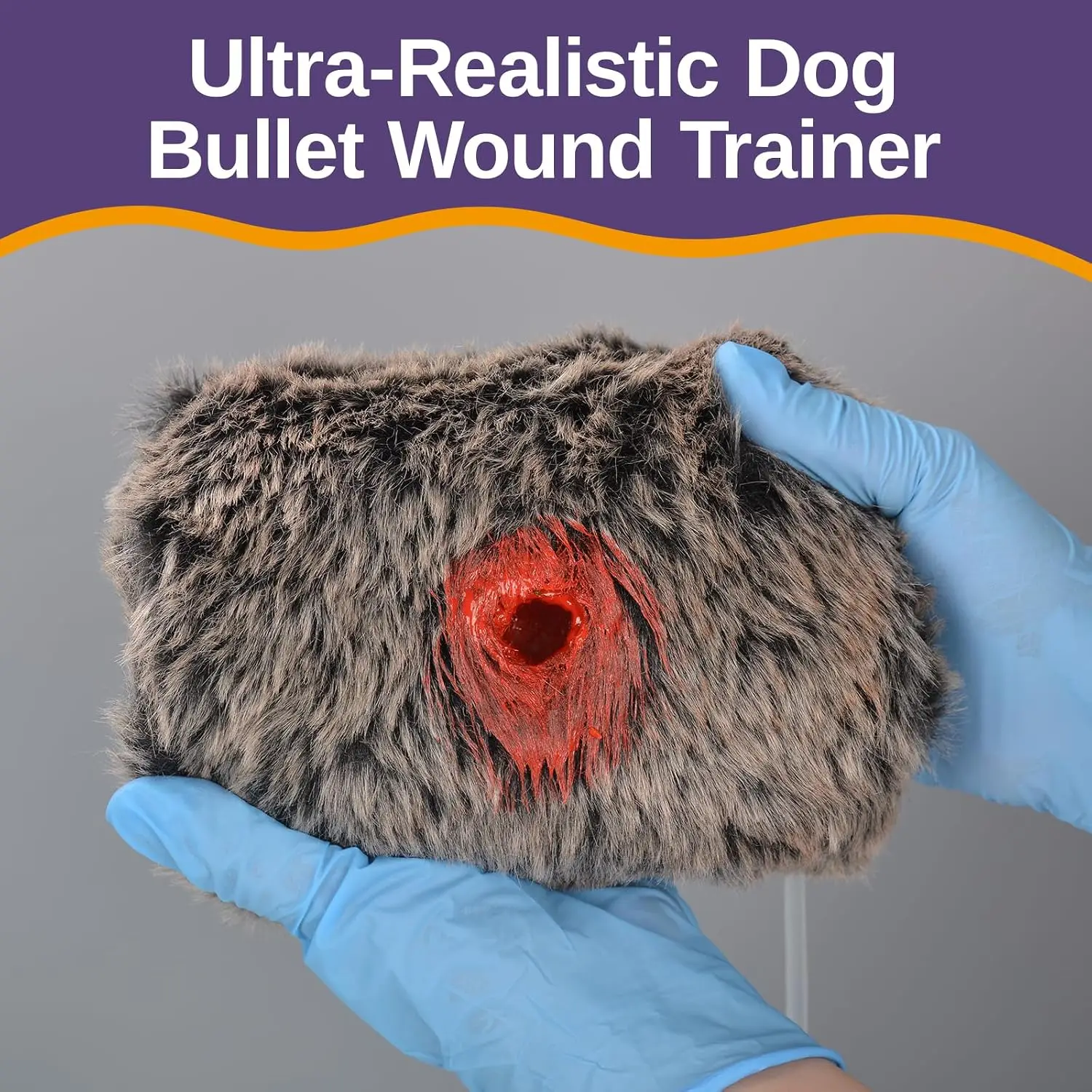 Reusable Dog Bullet Wound Model Gunshot Wound Packing Care Bleed Control for Veterinary Training Animal Emergency Education