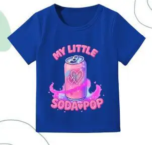 Nueva camiseta infantil de verano con estampado estilo botella de Coca-Cola, adecuada tanto para niños como para niñas