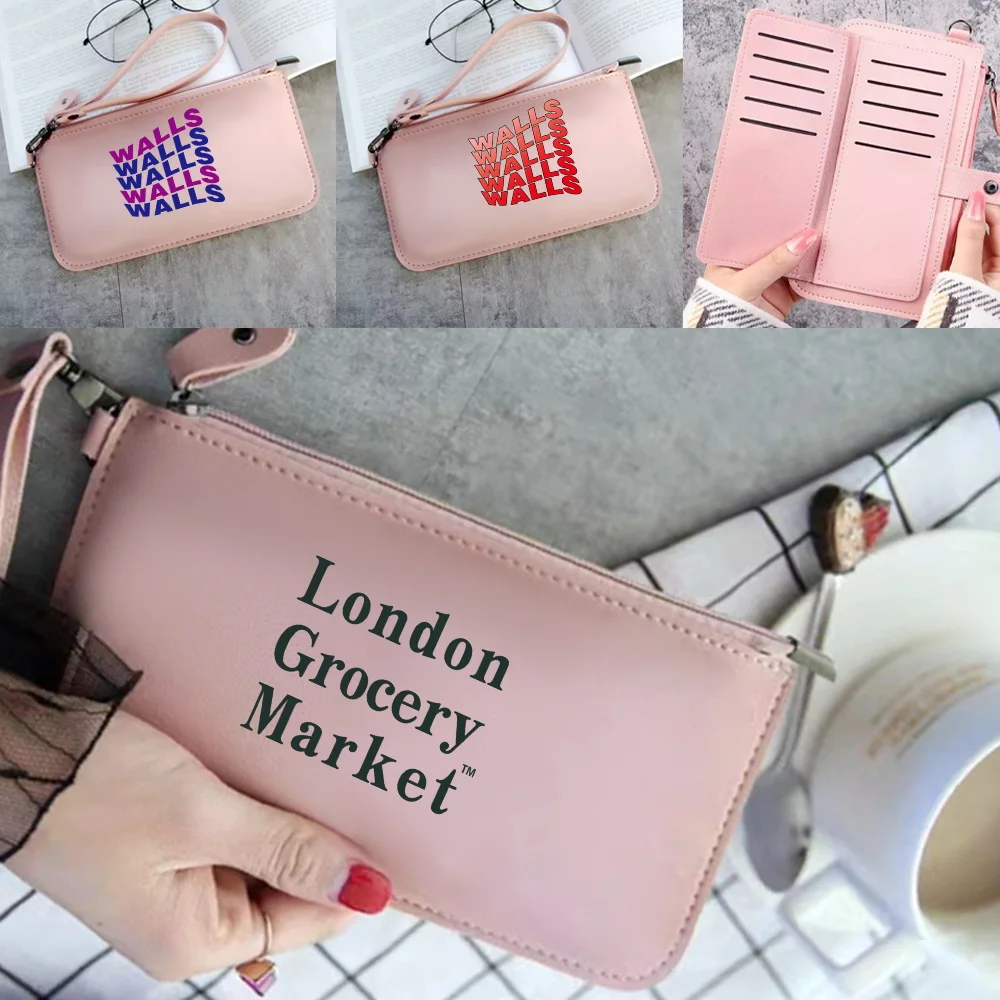 Women Long Wallets Phone Clutch Bag ID Card Credit Storage Pack Ladies Pu Leather Purse Key Case Walls Print Mobile Phone Bag