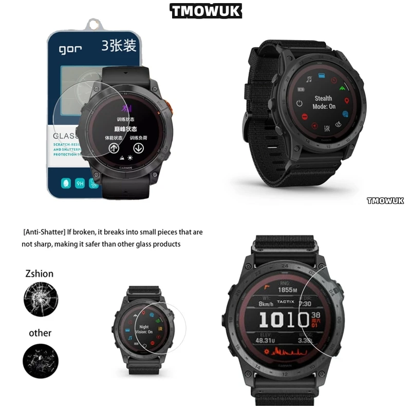 

Impact Resistant Shield For Garmin Tactix 7 Pro Tactix7 AMOLED Tactix 8 51mm Tactix8 47mm - 9H Clarity Film