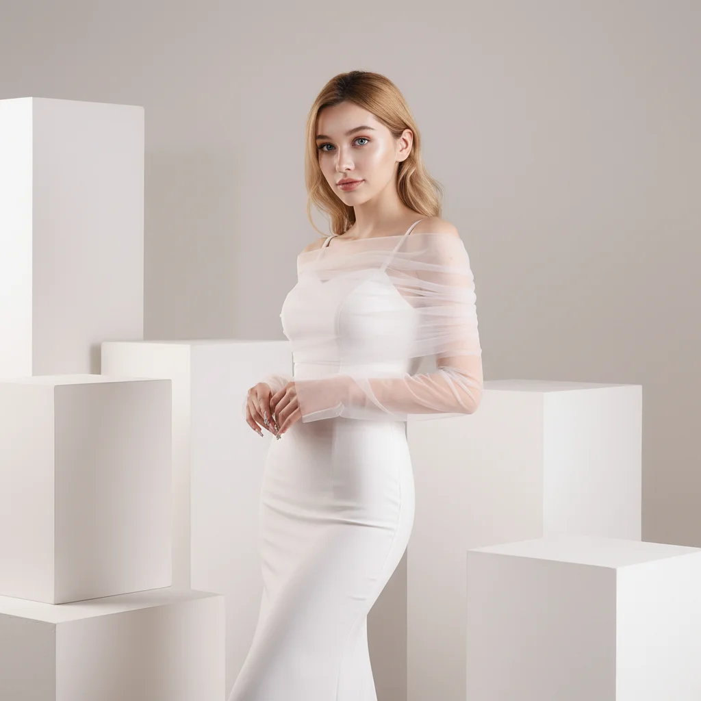 

Свадебный комплект из шаль и перчаток, съемные перчатки без пальцев, свадебное украшение на плечо, аксессуары для женского платья GP15 + GM20