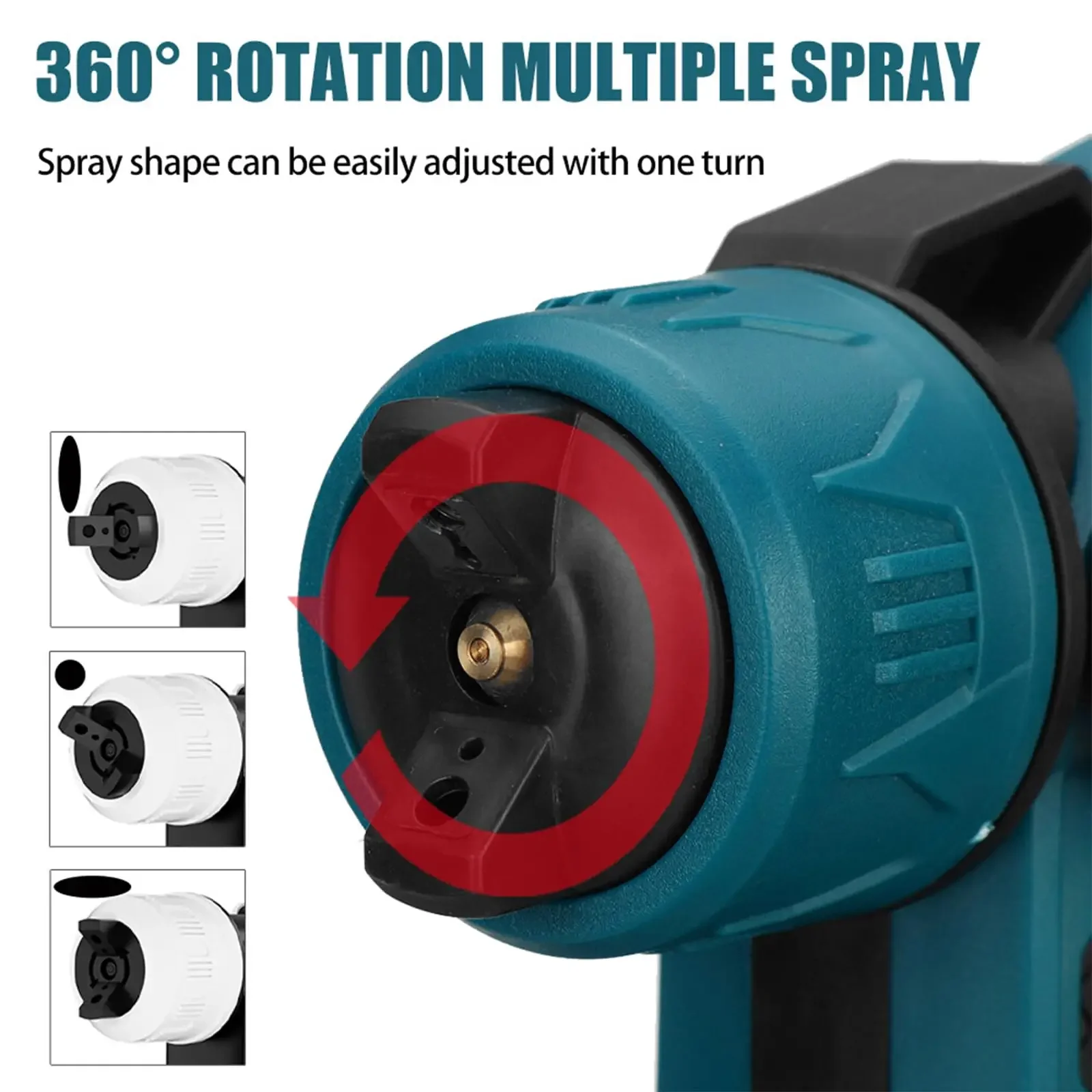 800ml 30000RPM Portable Paint Sprayer Spray Household Paint Sprayer Cordless Spray Machine 3 Nozzle Sizes 18V DC Li-ion B