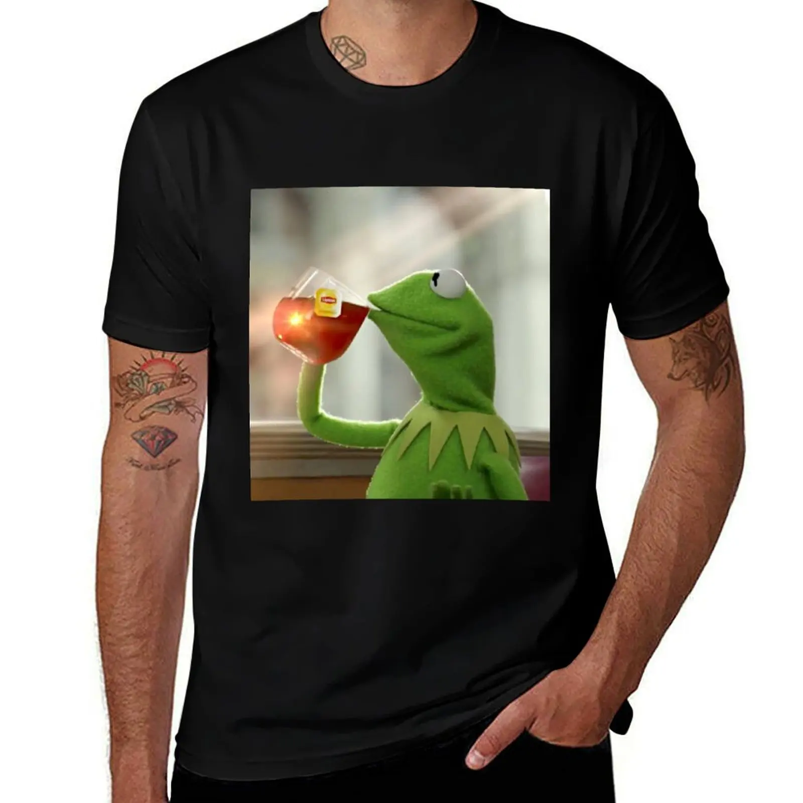 

Kermit Sipping Tea T-Shirt graphic tee shirt aesthetic clothes tee shirts for men