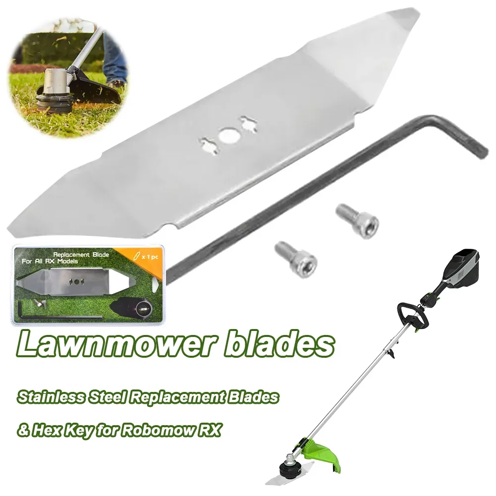 

Stainless Steel Garden Lawn Mower Accessories with Hex Wrench Lawn Mower Blade Knife for Robomow RX Professional