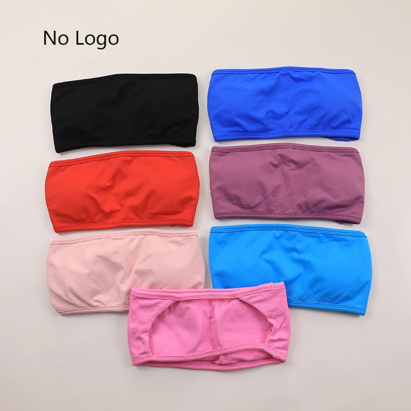 

Спортивный бюстгальтер без бретелек без логотипа, женский спортивный бюстгальтер с открытой спиной и мягкой подкладкой, укороченный топ для спортзала, бесшовные топы-трубы для йоги для тренировок