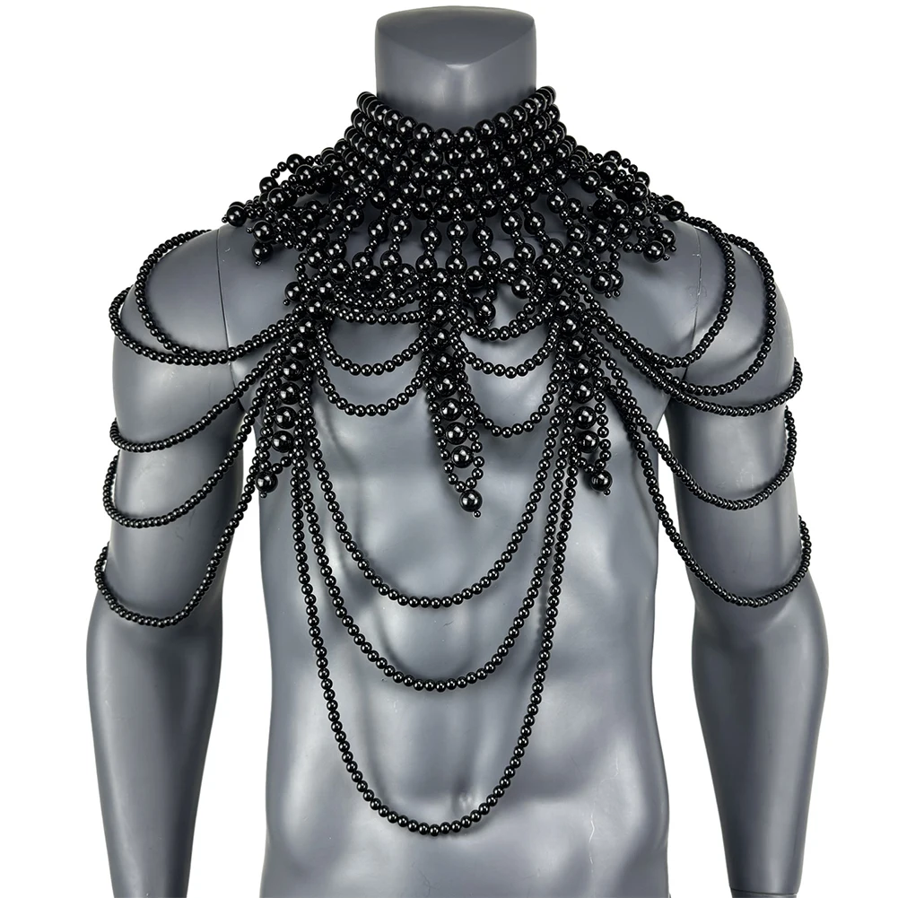 

Men's Handmade Shiny Pearl Chain Top Sexy Bar Nightclub Ball Stage Dress Dance Party Birthday Stage Dress