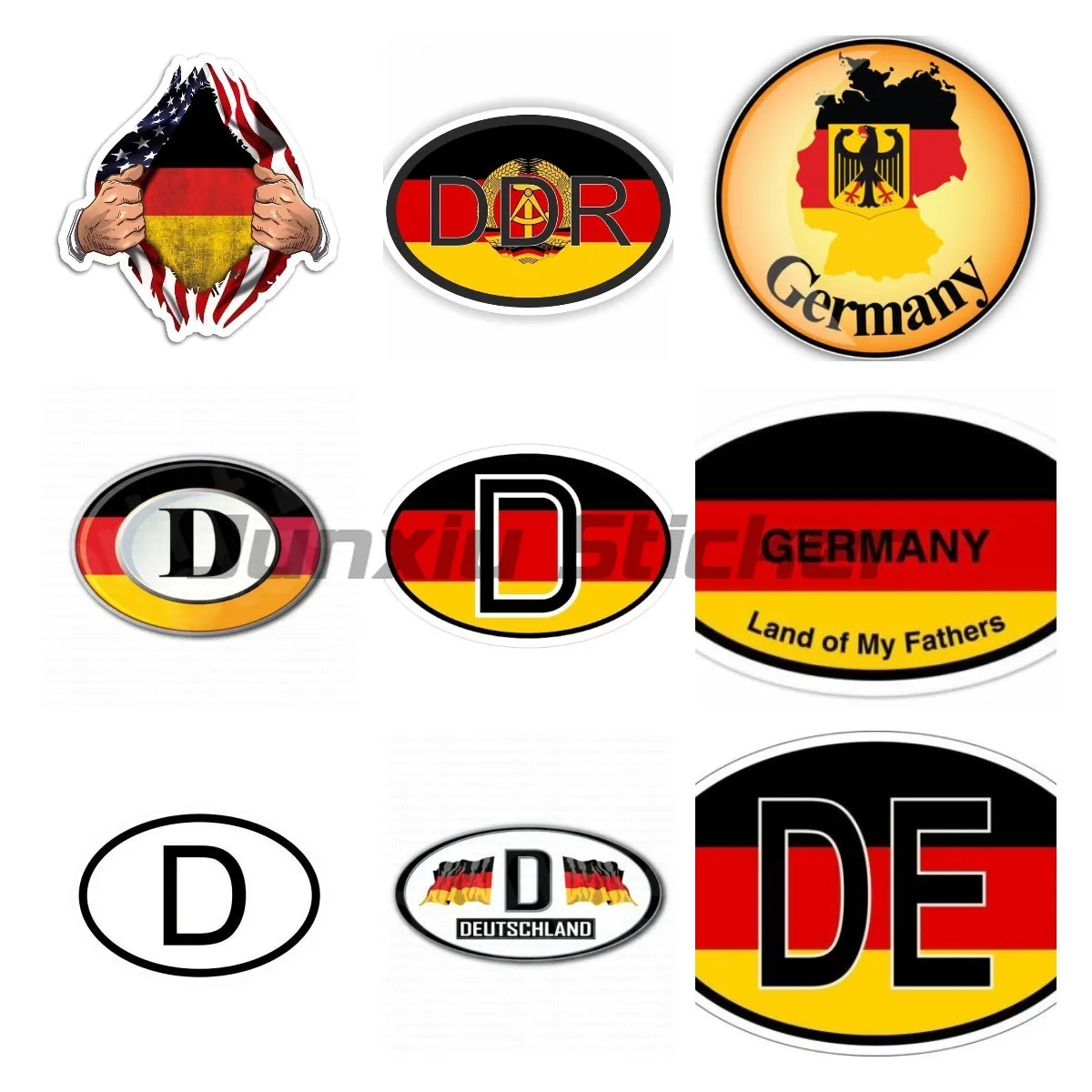 

D Germany Sticker Oval Flag Vinyl Country Code Car Sticker