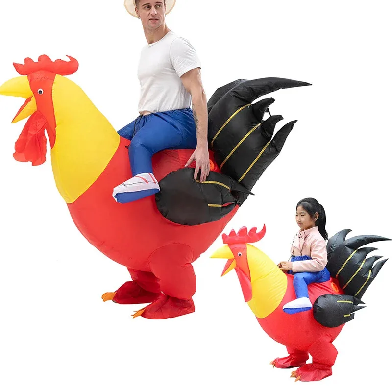 

Adult Kids Halloween Funny Inflatable Cock Chook Chicken Party Costumes Halloween Party Ball Fun Inflatable Cosplay Costumes