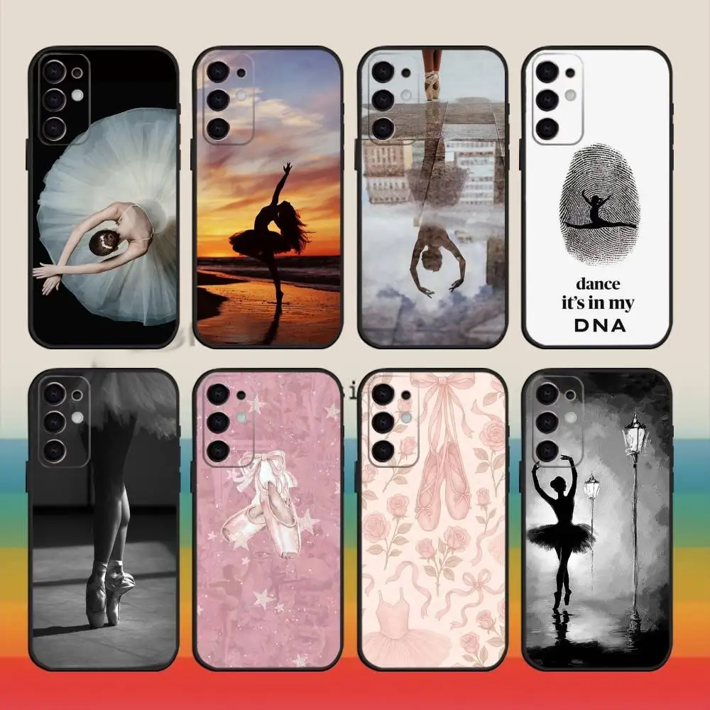 Ballet bailarina d-dancer m-capa de telefone celular móvel para samsung s25, s24, s23, s22, s21, s20, ultra, plus, fe capa macia preta