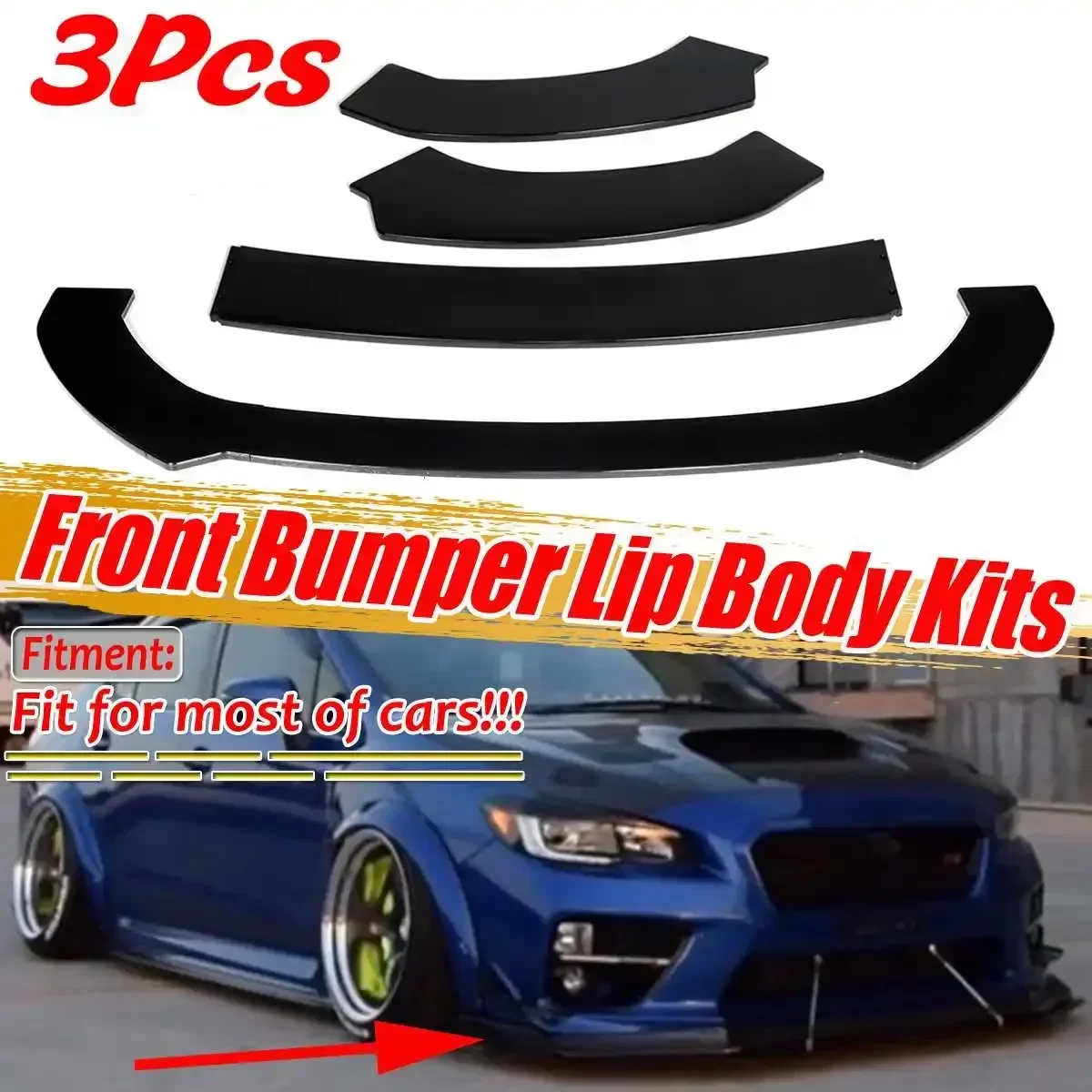 

Universal Car Front Bumper Splitter Lip Diffuser For Subaru WRX STI For Ford For Focus For Fiesta For VW Golf MK5 6 7 Body Kit