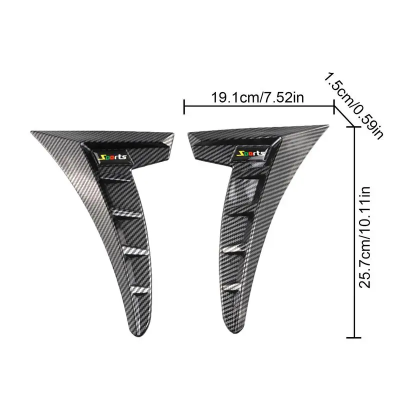 Decor For Car Fenders 1 Pair Automobile Intake Side Grille Sticker Auto Exterior Side Wing Decoration For Daily Commuting Road