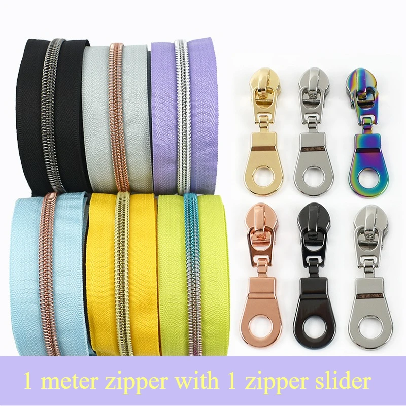 

3/5/10M 5# Nylon Zippers Tape with Puller Garment Bag Zipper Closure By The Meter Decor Zips Repair Kit DIY Sewing Accessories