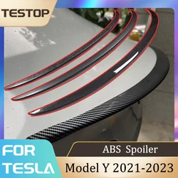 Modelo Tesla Y Spoilers alas ABS reacondicionamiento de cola para modelo Tesla Y accesorios de 2021 2023 ABS patrón de fibra de carbono para modelo Y 2023