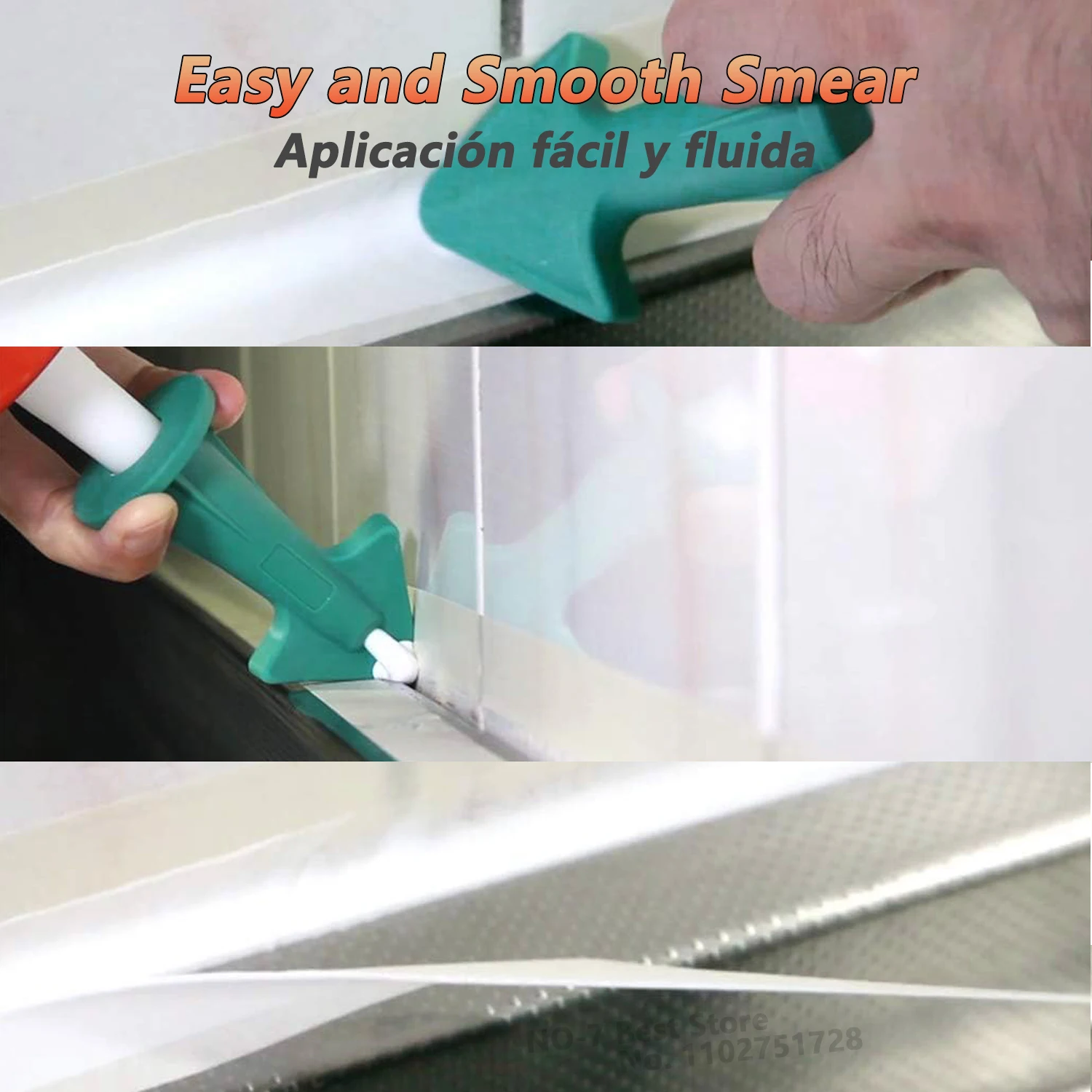 3pcs Multi-functional Silicone Sealant Nozzle Scraper Floor Caulking Tools Silicone Sealant Nozzles Kit Home Improvement Set A