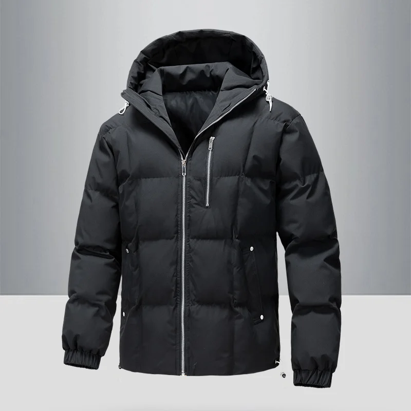 Winter Casual All-match Men Parkas Coats Fashion Thicken Cotton Jackets Hooded Warm Windproof Male Clothes Quality Comfortable