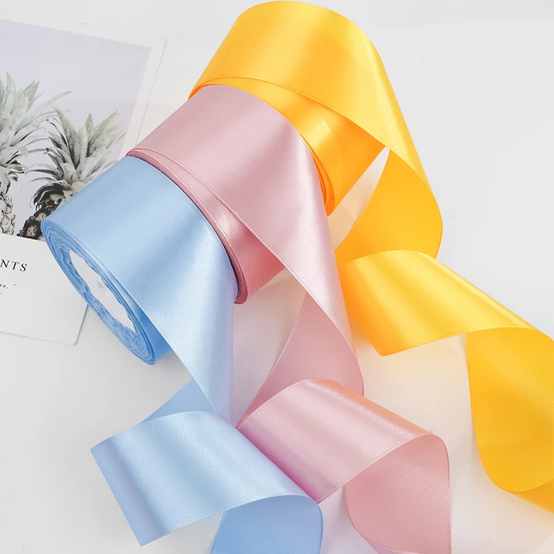 22 metros/rolo 50mm fitas de cetim casamento presente embrulho fitas arco para diy artesanato poliéster roupas decoração acessórios