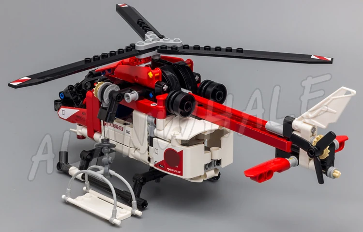 325 قطعة 2in1 طائرة هليكوبتر إنقاذ فنية دوارات دوارة نقالة مفهوم الطائرة 11297 لعبة مكعبات البناء متوافقة مع الموديل