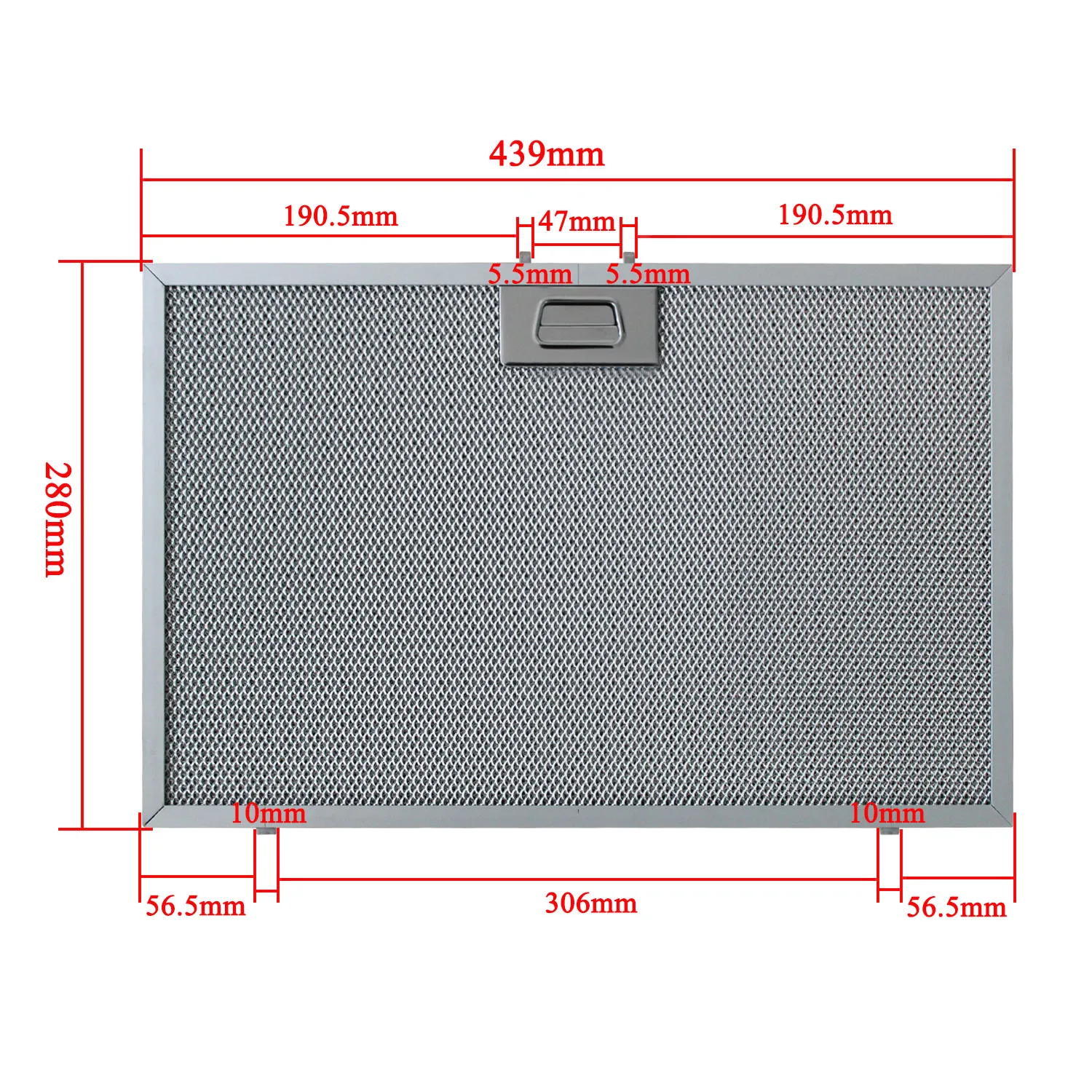 Aluminum Range Hood Grease Filter For Teka 81455031 280x439mm 5 Layer Metal Mesh Kitchen Air Purifier Replacement Part