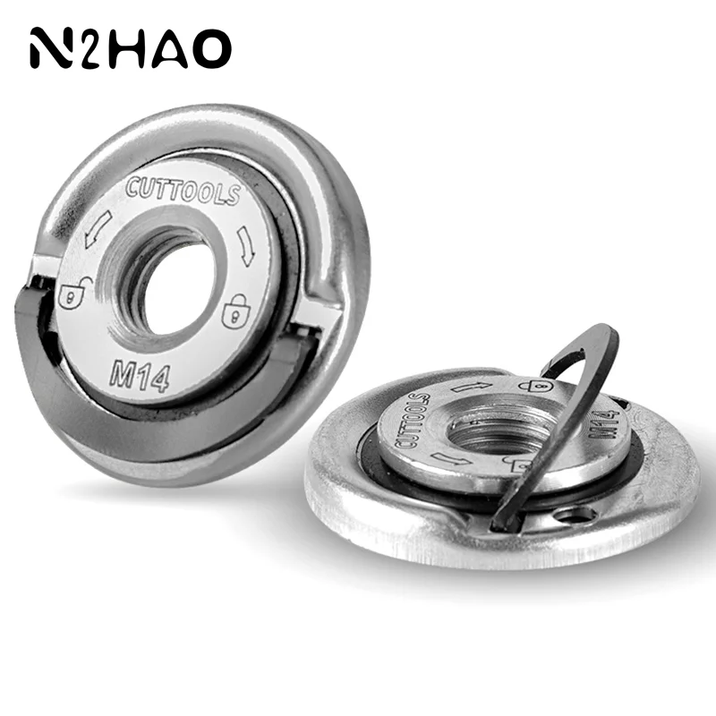 1Pc M14 Thread Angle Grinder Self-Locking Pressing Plate Angle Grinder Pressing Plate Quick Release Flange Nut Power Chuck Tools