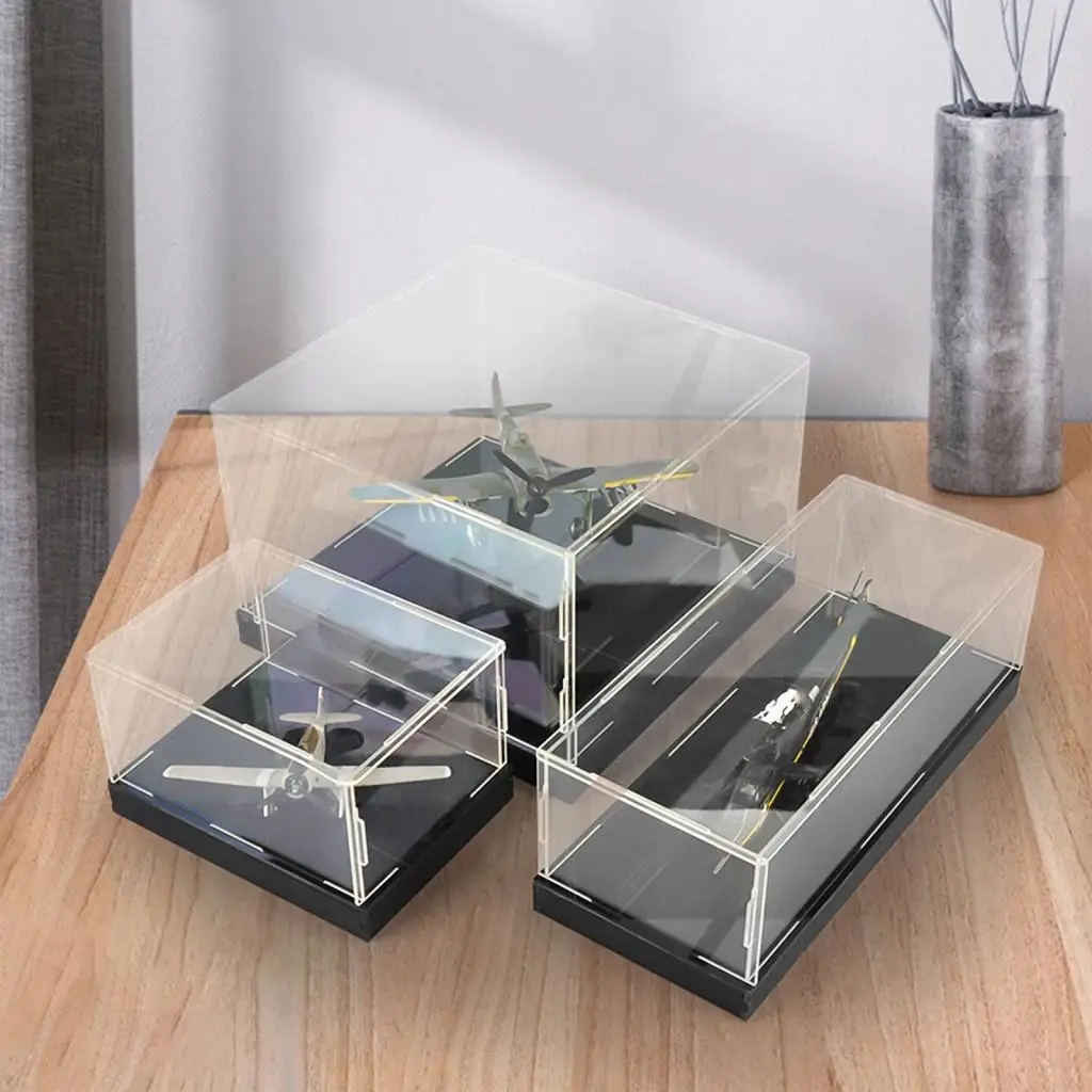 Clear Acrylic Display Box Dustproof Assemble Countertop Box for Doll Toy