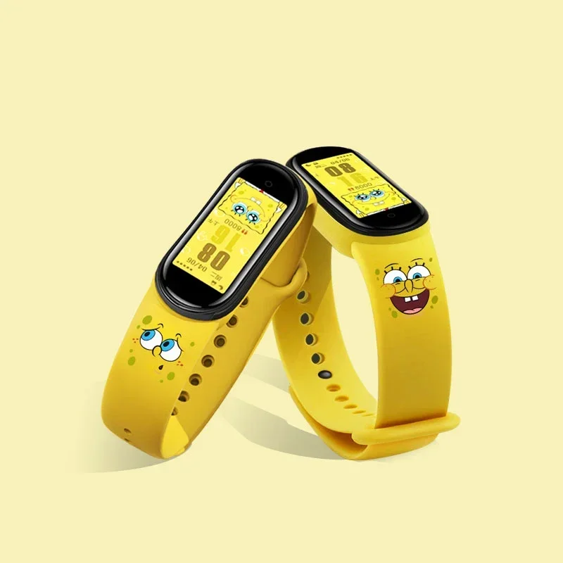 SpongeBob Strap for Xiaomi Mi Band 7 6 5 4 3 Wristband Bracelet Replacement MiBand 6 5 Wrist Color TPU Strap for Xiaomi Band 6